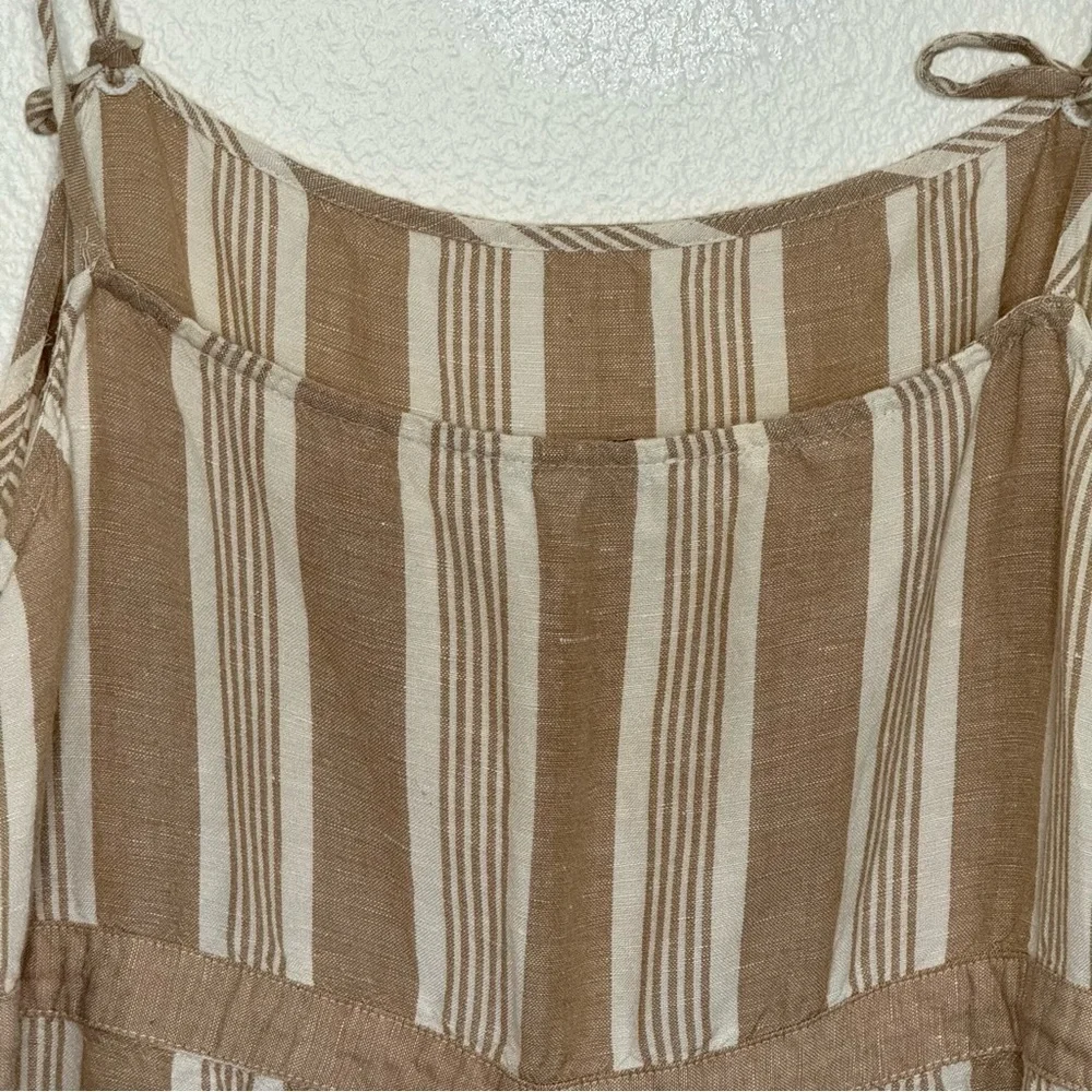 Madewell Striped Tie-Strap Wide-Leg Overalls SZ. XL